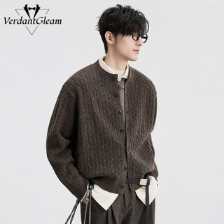 Cardigan nam len pha trộn cáp đan, ấm áp thu đông