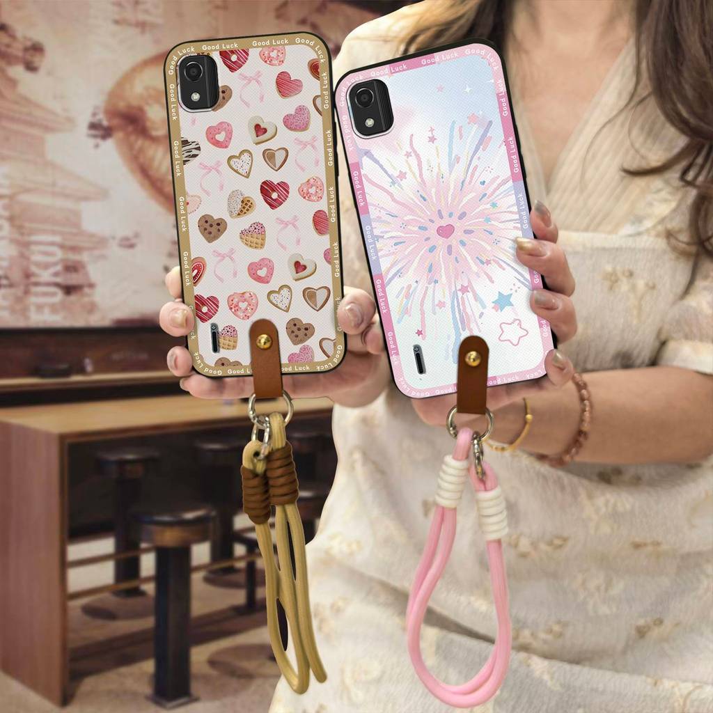 Graffiti Thiết Kế Thời Trang Ốp lưng Nokia C2 Phiên Bản 2nd Dây Dễ Thương Hoạt Hình Đeo Ngang TPU Si