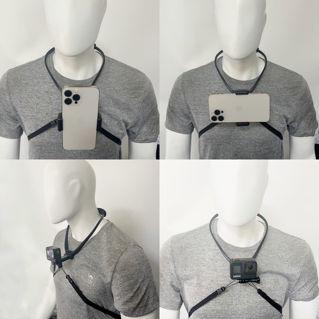 Thích Hợp Cho GOPRO hero13 Camera Thể Thao Điện Thoại Di Động Cổ Loại Dây Giá Đỡ GoPro Kép Gắn Giá Đ