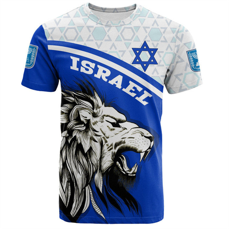 Áo nam có cờ Israel, in 3D, biểu tượng quốc gia Israel, dành cho nam, tay ngắn, thể thao