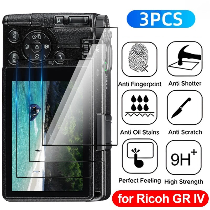 3 Chiếc Cho Ricoh GR-IV GR-IIIx-HDF GR-IIIx GR-III-HDF GR-III GR-II GR-GR1 Camera LCD Kính Bảo Vệ Mà