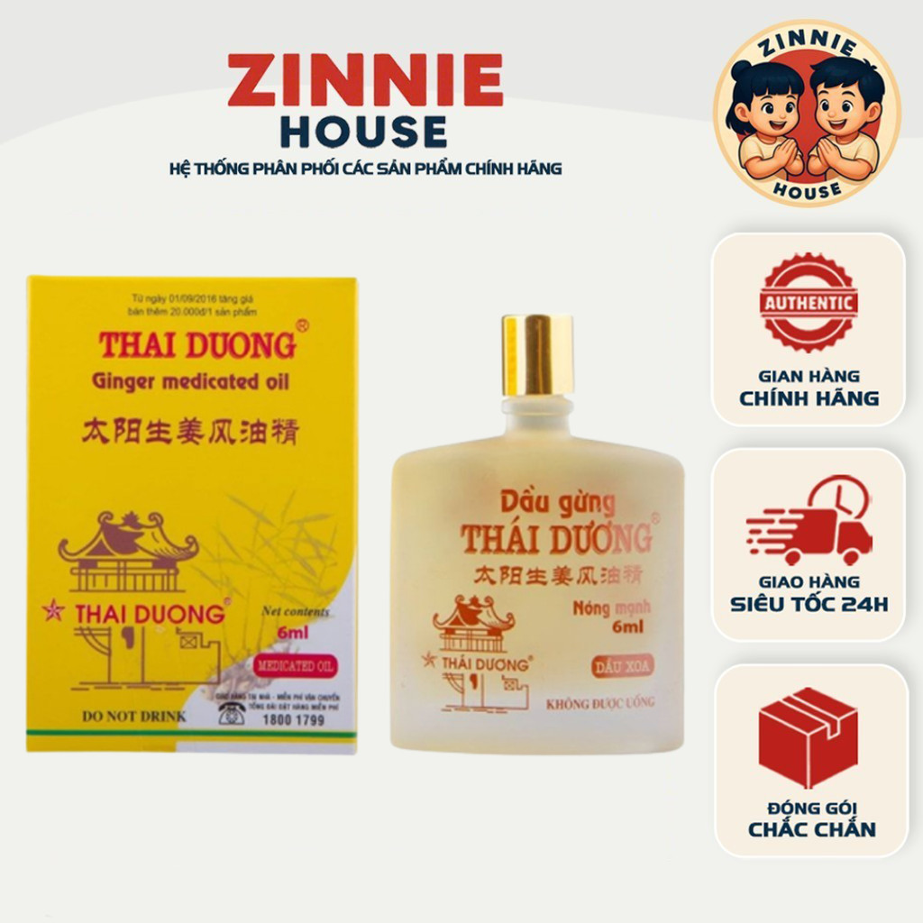 [CHAI 6ML] Dầu Gừng Xoa Bóp Thái Dương - Ginger Medicated Oil