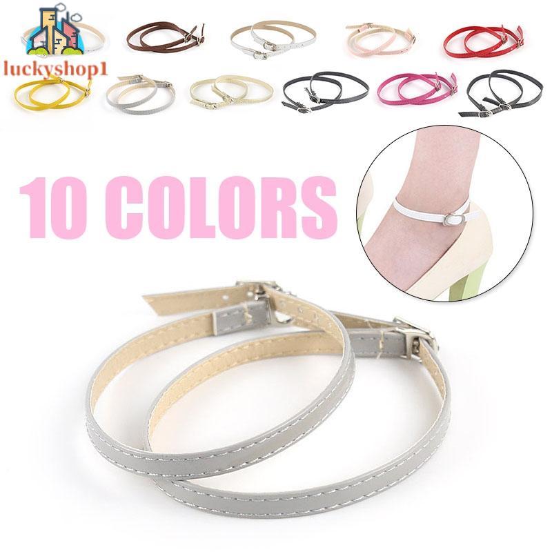 【NEW】Ladies Women Shoe Strap Decor Faux leather Removable Pump 1 pair Ankle-BIG SALE