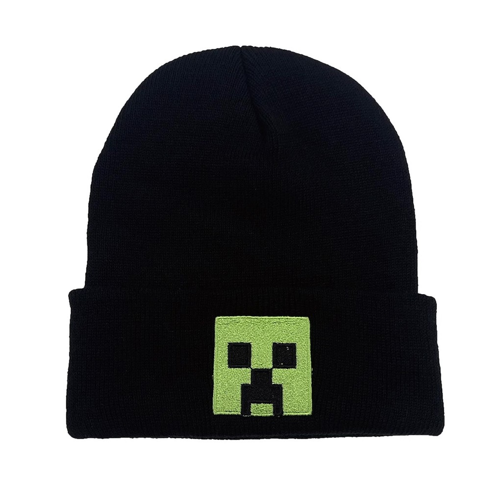 Phiên Bản Thêu Minecraft Hàng Hóa Mũ Kulipa Len Dệt Kim Mũ Trẻ Em Nam Nữ Mùa Đông Mũ Ấm Áp Mũ Lạnh