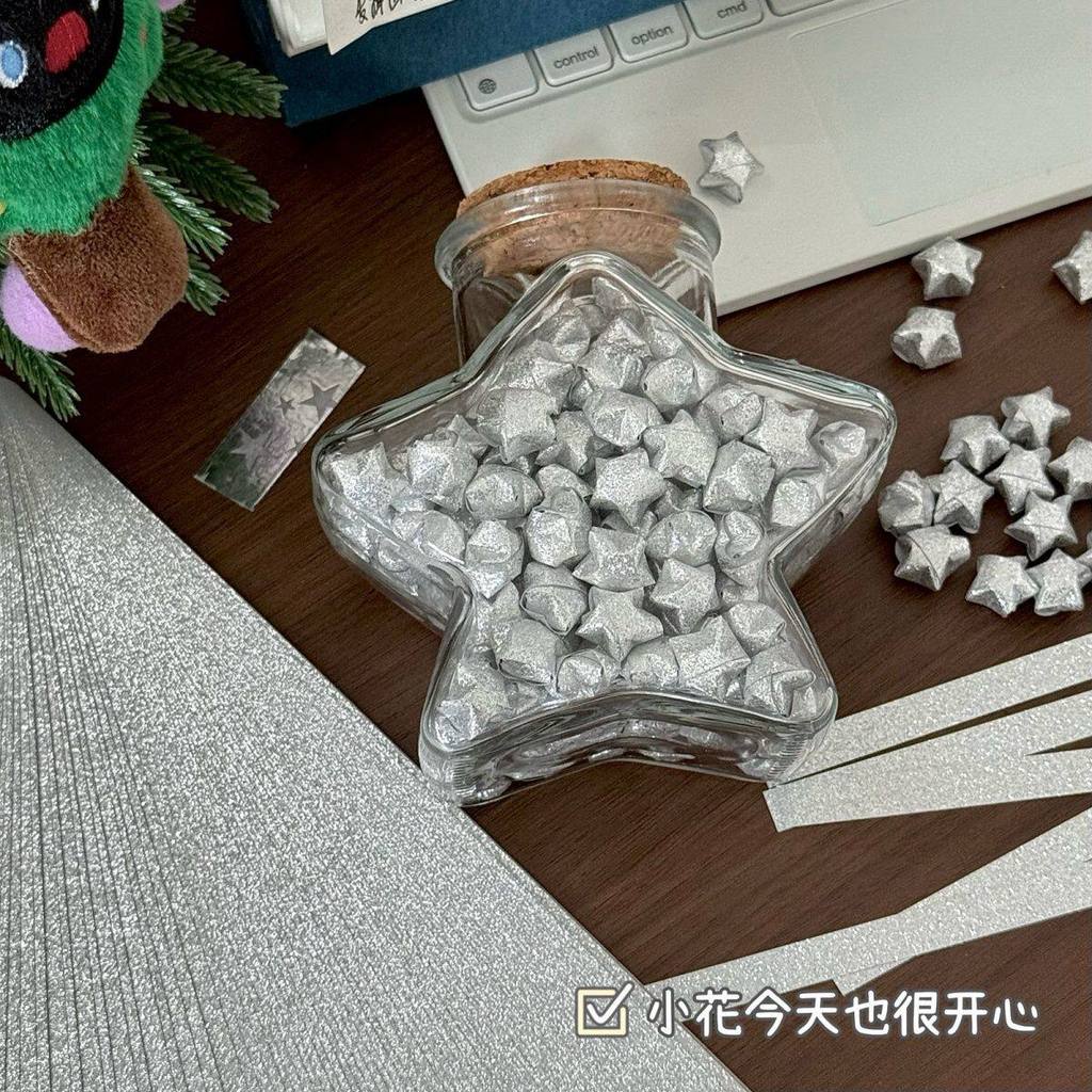 giấy gấp origami giấy gấp sao 1000 tờ giấy gấp sao Ins Siêu Nhấp Nháy Ngôi Sao Bạc Giấy Ngôi Sao May