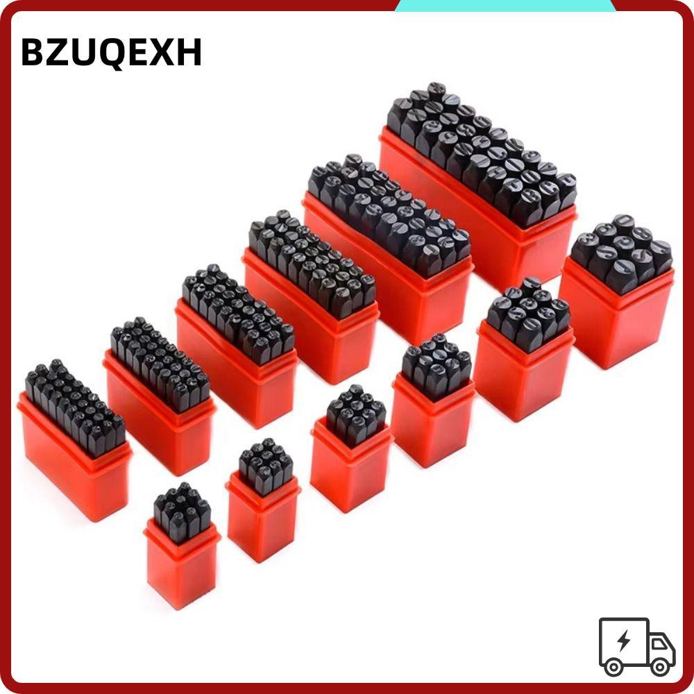 BZUQEXH Letter & Number Stamp Punch, Với nhựa 3-12,5 mm Digital Letter Stamp, Dụng cụ đục lỗ Thép Da