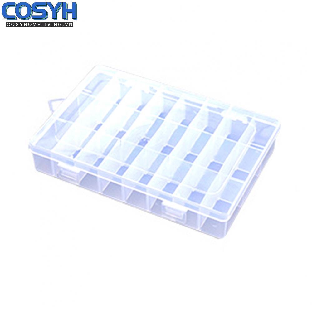 <cosyh>Jewelry Storage Box Transparent Plastic Lightweight Durable Grid-Based Organizer