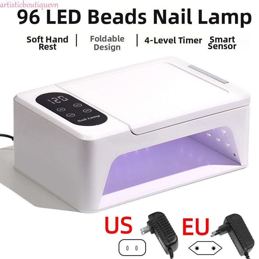 ARTI Nail Máy Sấy Đèn, Dual Hand 2IN1 UV Nails Lamp, US EU Plug Flip Design 96 LEDS có gối cầm tay N