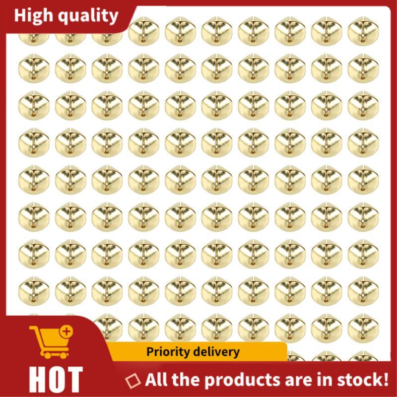 100 Miếng Chuông Jingle, Chuông Jingle Kim Loại 15 Mm Mini Thủ Công Chuông Hạt Cho DIY Vàng
