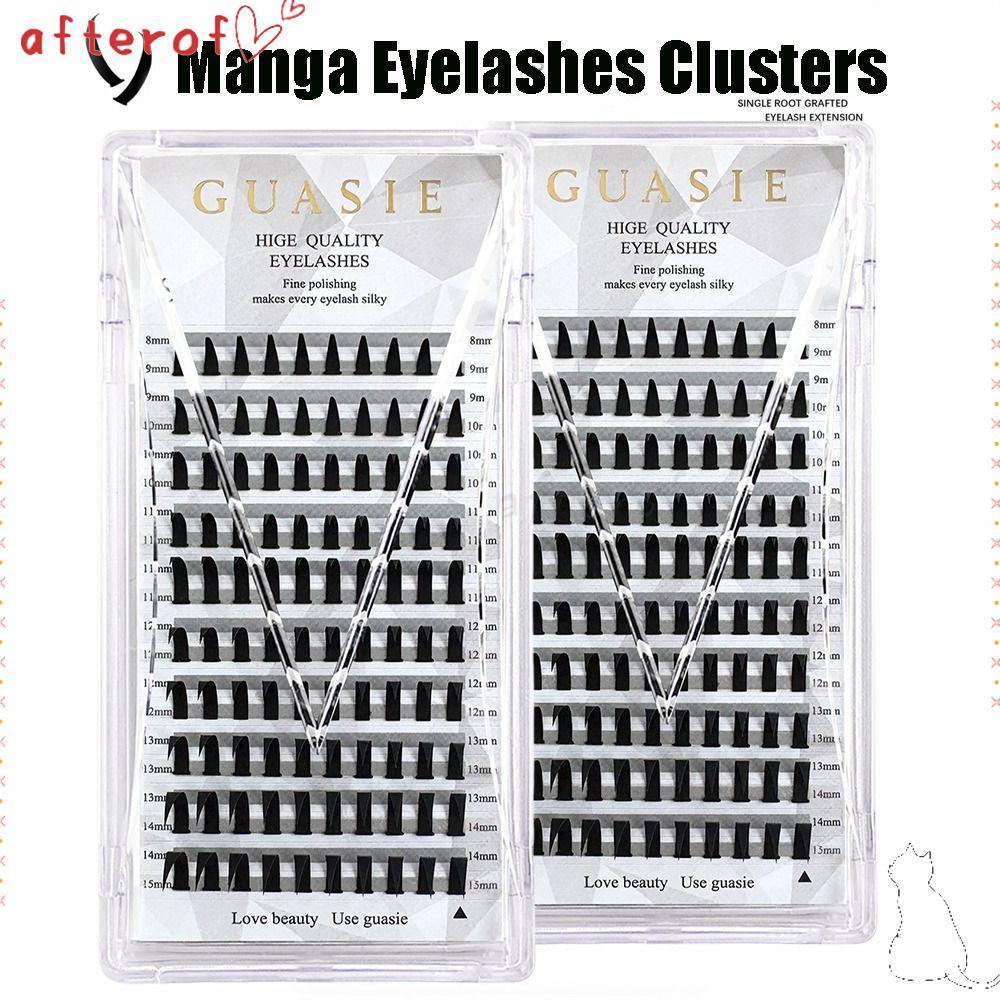 AFTEROF Manga Lông Mi Cụm, Volume Spiky 8-15mm Cụm Mi, Vẻ Đẹp Nữ Handmade C Curl Baddie Anime Eye Cl