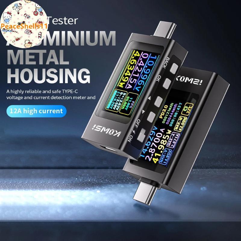 PeaceShells KWS-X1 Màn hình kỹ thuật số đa chức năng DC Ampe kế điện áp Đồng hồ đo công suất Type-C 