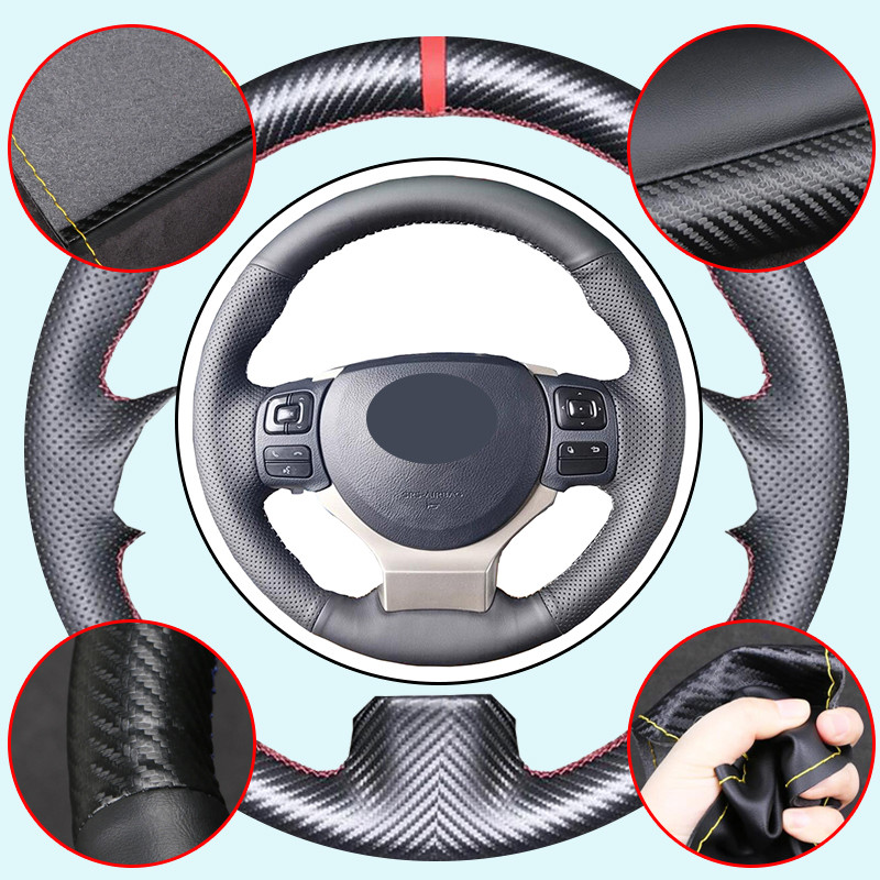Cao Cấp Sợi Carbon Và Sợi Nhỏ Da Vô Lăng Ô Tô Dành Cho Xe Lexus NX300 NX300H IS350 2015-2021