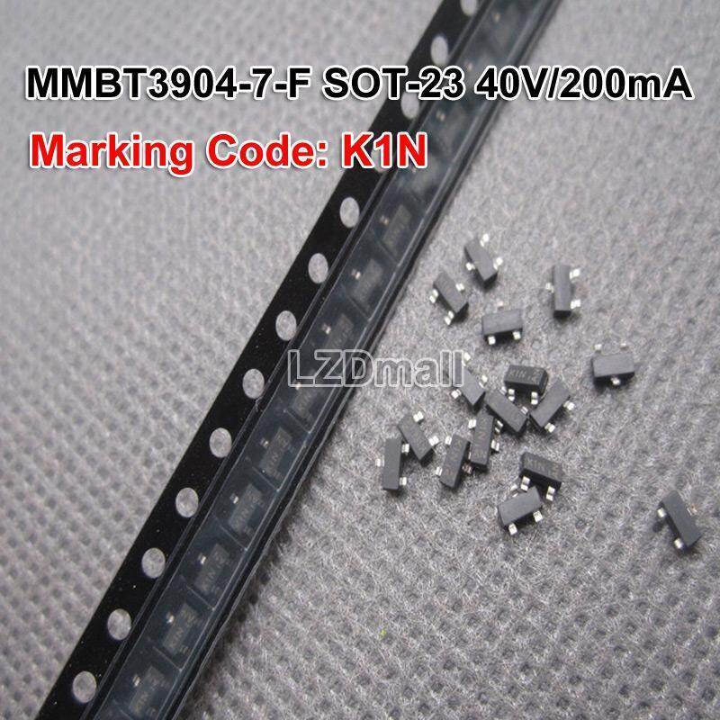 20 chiếc MMBT3904-7-F MMBT3904 SOT-23 SOT23 40V 200mA NPN SMD Bộ ba đánh dấu Mã K1N mới nguyên bản