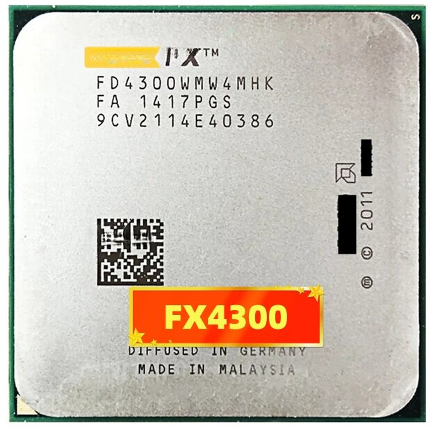 FX Series FX4300 FX 4300 FD4300 FD4300WMW4MHK 3.8GHz Bộ xử lý CPU lõi tứ Ổ cắm 95W AM3 + Mới Mới