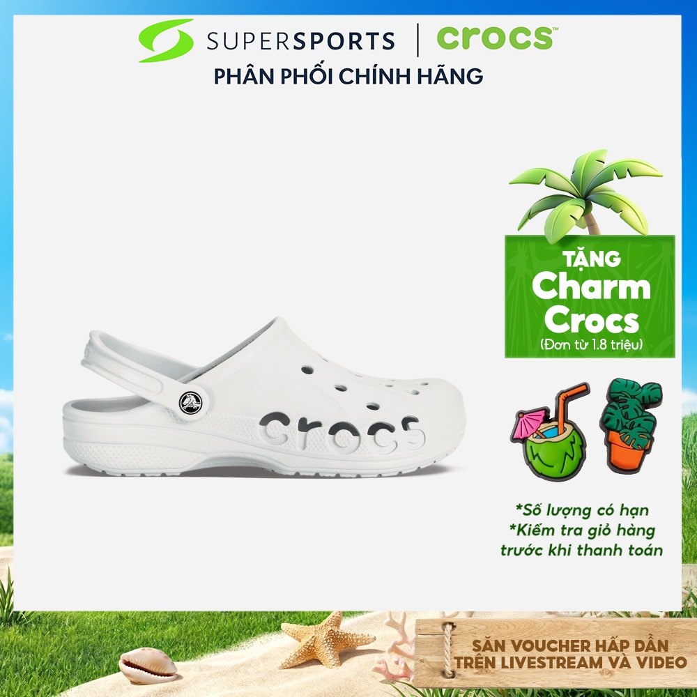 Giày Clog Unisex Crocs Baya - Trắng - 10126-100 ADS01 LS100 B000