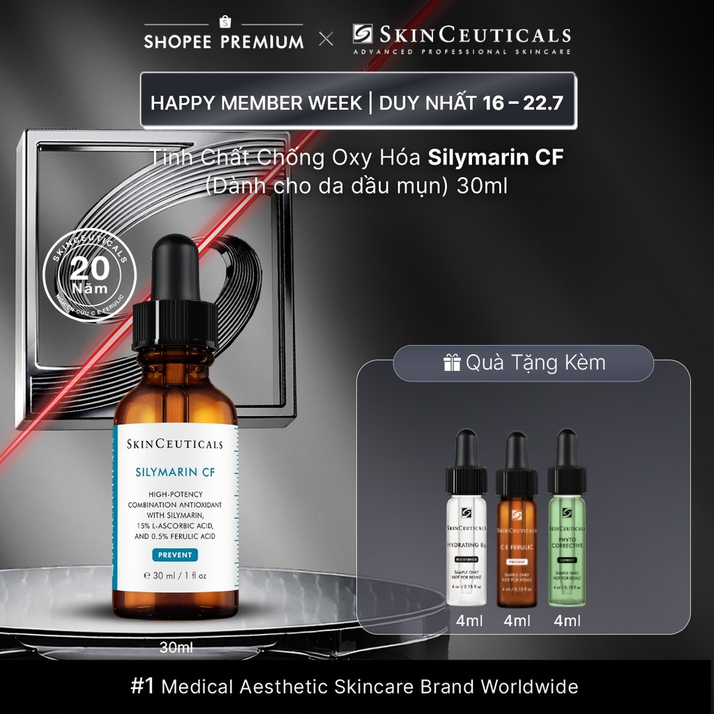 Skinceuticals Silymarin CF giúp kiểm soát dầu và cải thiện các khuyết điểm da 30ml