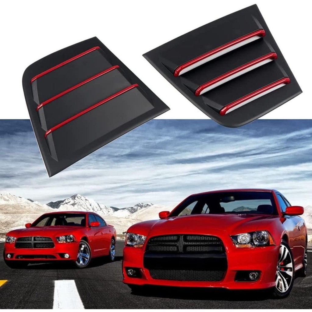 Premium-For Dodge Charger 2011-2021 Xe Phía Sau Tam Giác Cửa Sổ Cá Mập Cheek Viền Body Kit Phía Sau 