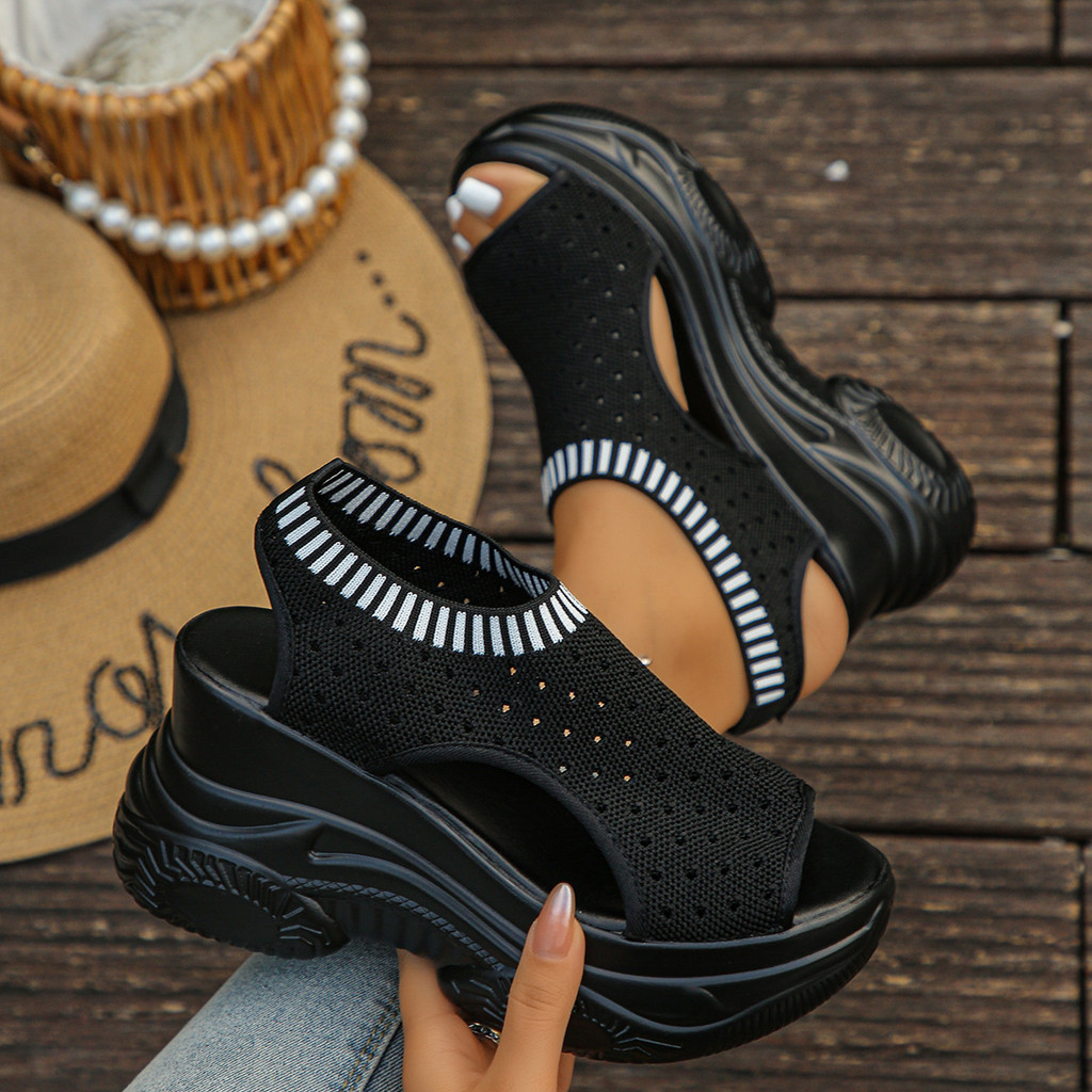 Hàng sẵn có Size Lớn 36-43 Size Wedge Sandals 2026 Phong Cách Mới Nữ Nêm Sandals Sandal