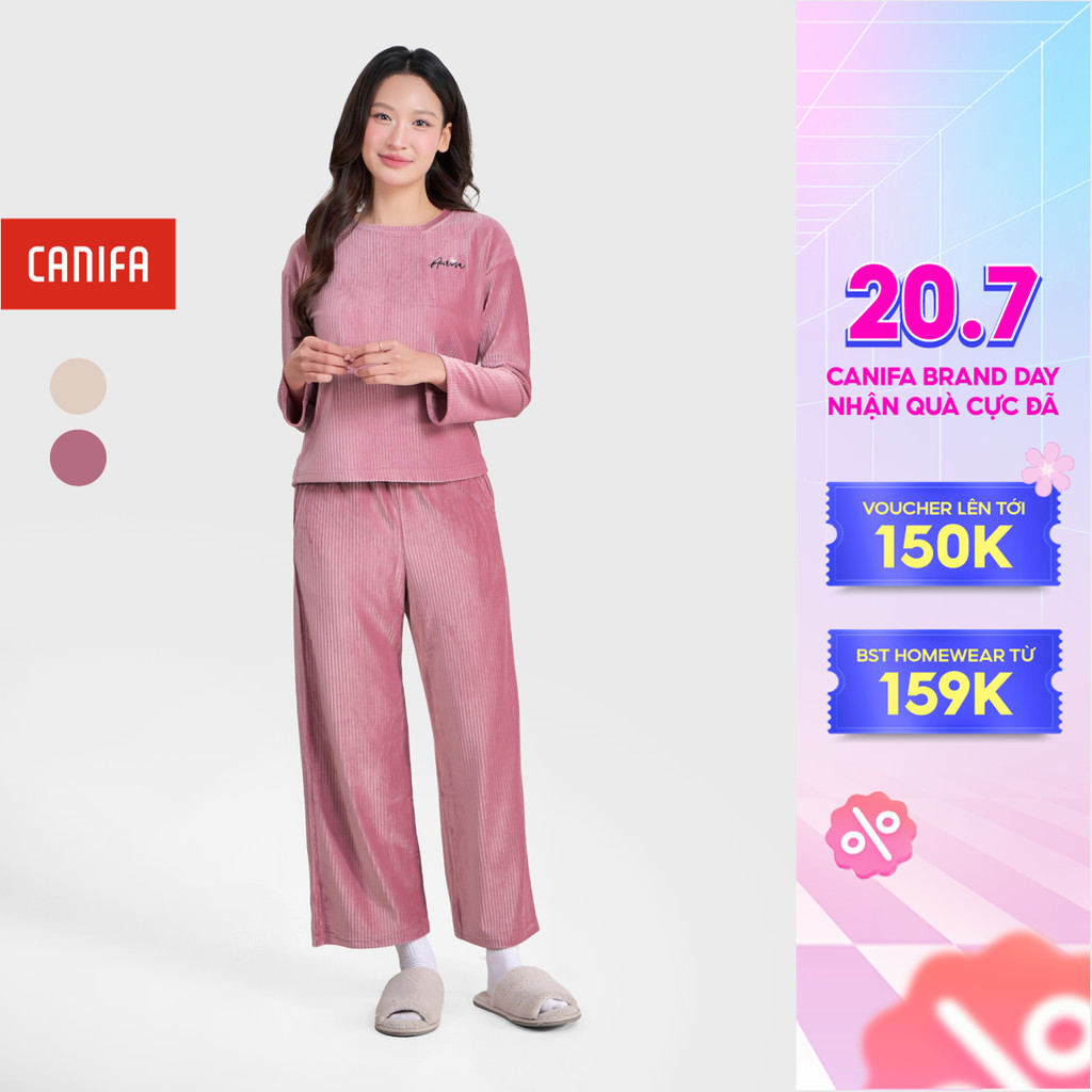 Bộ quần áo nữ dài tay đạt tiêu chuẩn Oeko-Tex CANIFA 6LS25W005