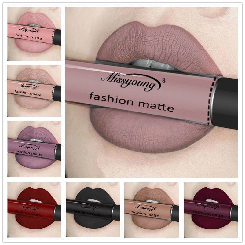 Velvet liquid lipstick cup lip gloss for nude lips12y New matte lipstick in nude color with a matte 