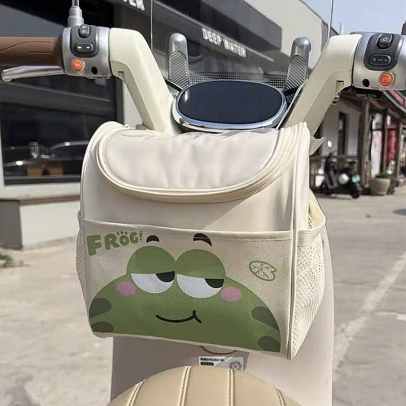 Electric Car Head Hanging Bag Large Capacity Storage Pocket Front Basket Universal Charger Pannier B