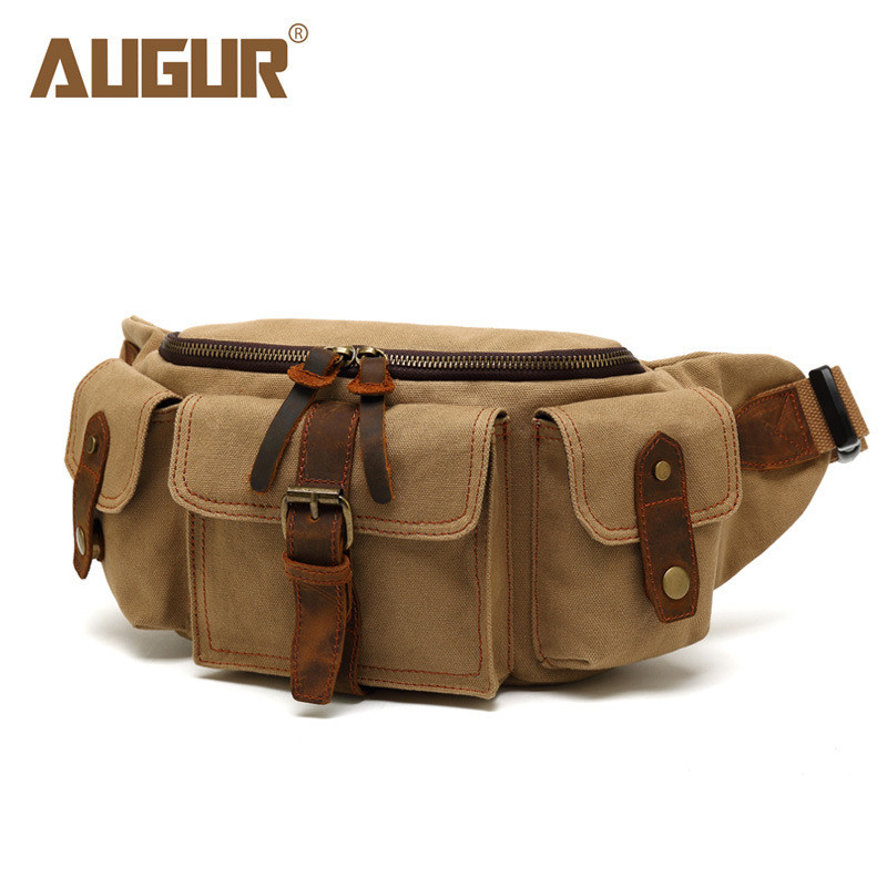 AUGUR AUGUR 2026 Phong Cách Mới Nam Vải Thắt Lưng Túi Phiên Bản Hàn Quốc Thể Thao Túi Thắt Lưng Nam 