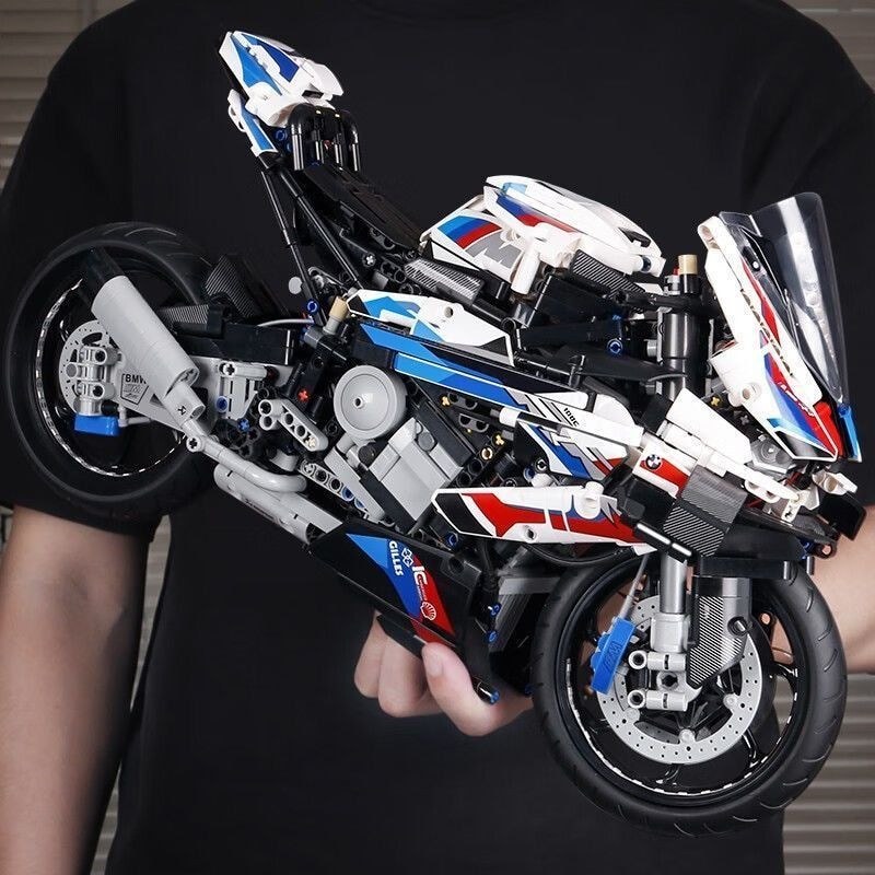 Tương thích với Lego BMW M1000rr Khối xây dựng xe máy Cậu bé Loại lớn Món quà đồ chơi giáo dục có độ
