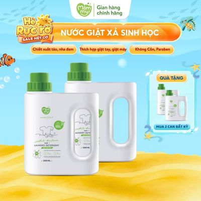 Combo 2 can nước giặt xả quần áo cho bé Mămmy hương Nắng Mới và Em Bé an toàn, không gây kích ứng, tặng