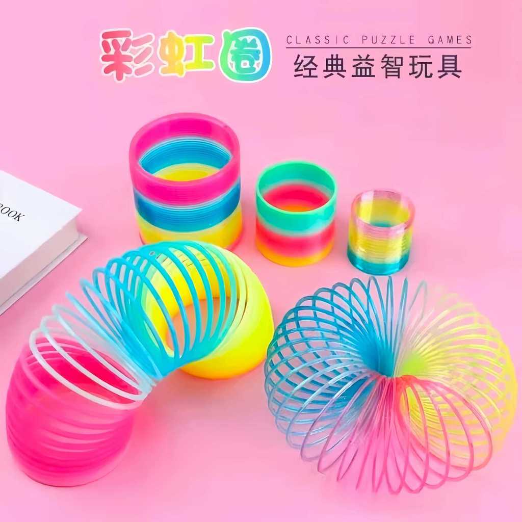 Magic Rainbow Ring Tower Spring Education Classic Luminous Professional Elastic Ring Boys Girls Spri