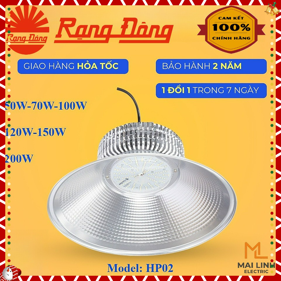 Đèn led Highbay nhà xưởng 50W-70W-100W-120W-150W-200W Rạng Đông - Tản nhiệt - Chiếu sáng liên tục Mo