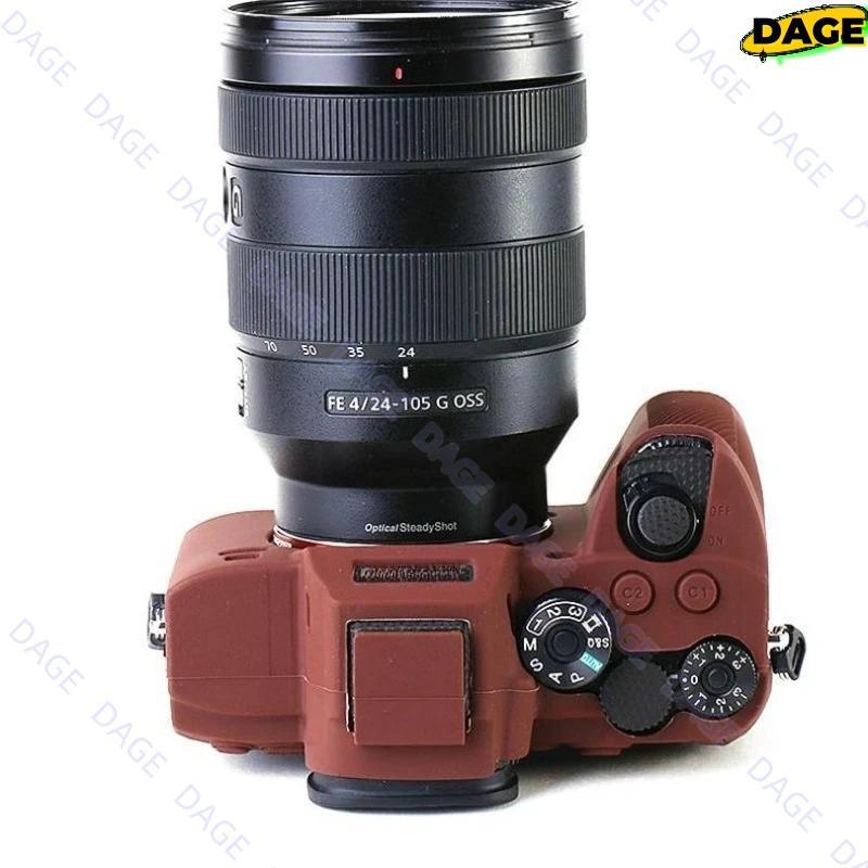 Dành Cho Sony A7R4 A74 Cao Su Silicon Ốp Lưng Thân Mềm Bảo Vệ Khung Da Chống Rơi Và Chống Sốc
