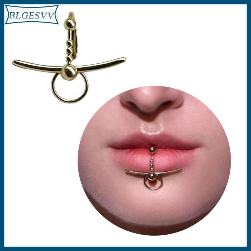 Blg Punk Đồng Giả Môi Nhẫn C Kẹp Môi Vòng Rook Giả Sept Body Piercing Trang Sức
