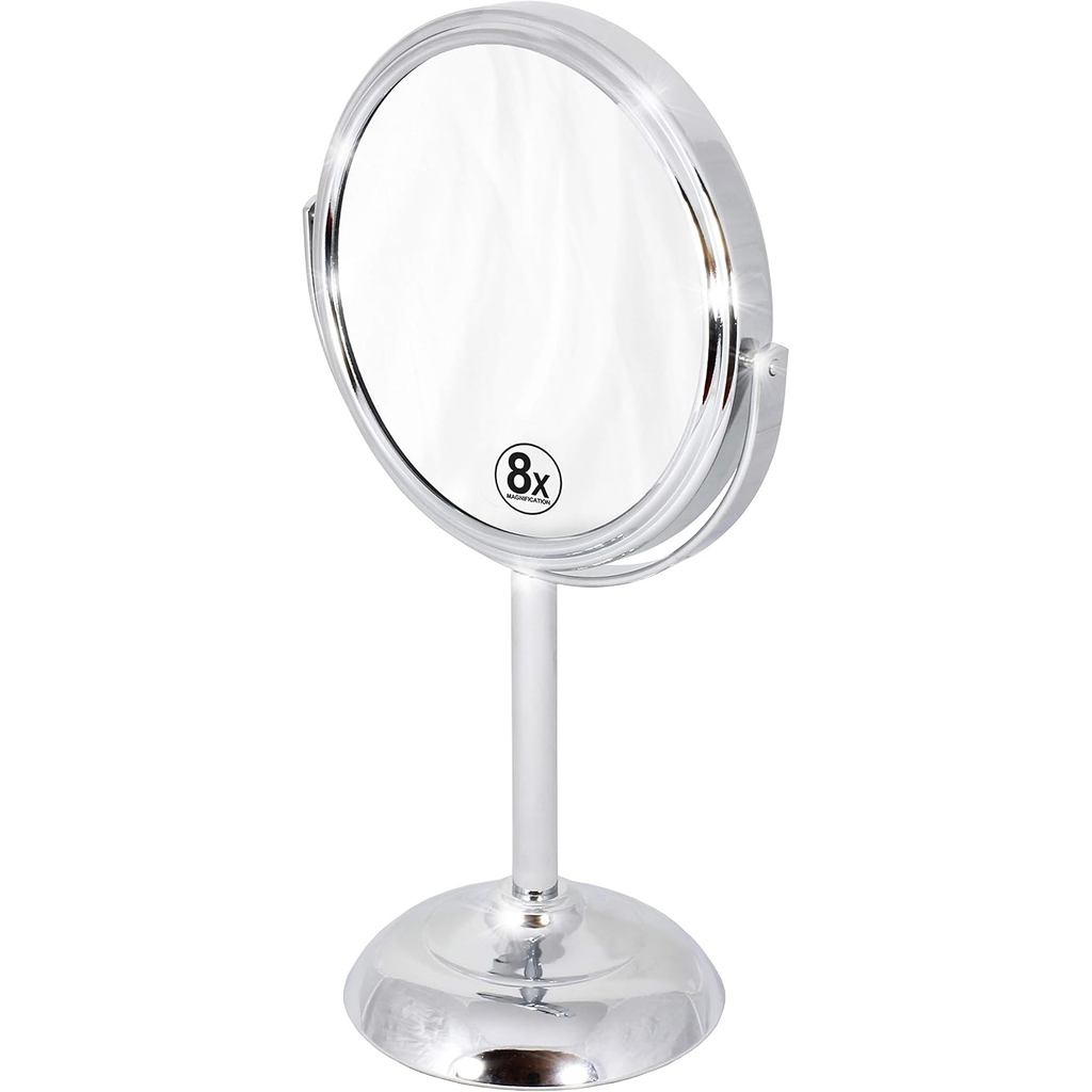 Gương trang điểm Deco Brothers có chân đế hai mặt 6 Inch, độ phóng đại 8X, Chrome 2SJF