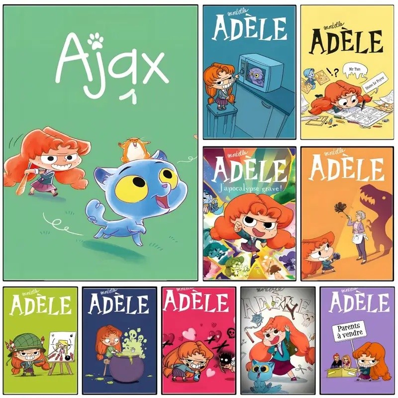 CKLE Trẻ Em Hoạt Hình M-Mortelle Adele Poster Tự Dính Nghệ Thuật Chống Thấm Nước Giấy Dán Nhà Cà Phê