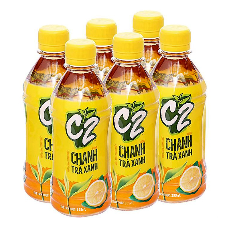 Lô 6 trà xanh C2 chanh chai 355ml  - 04648