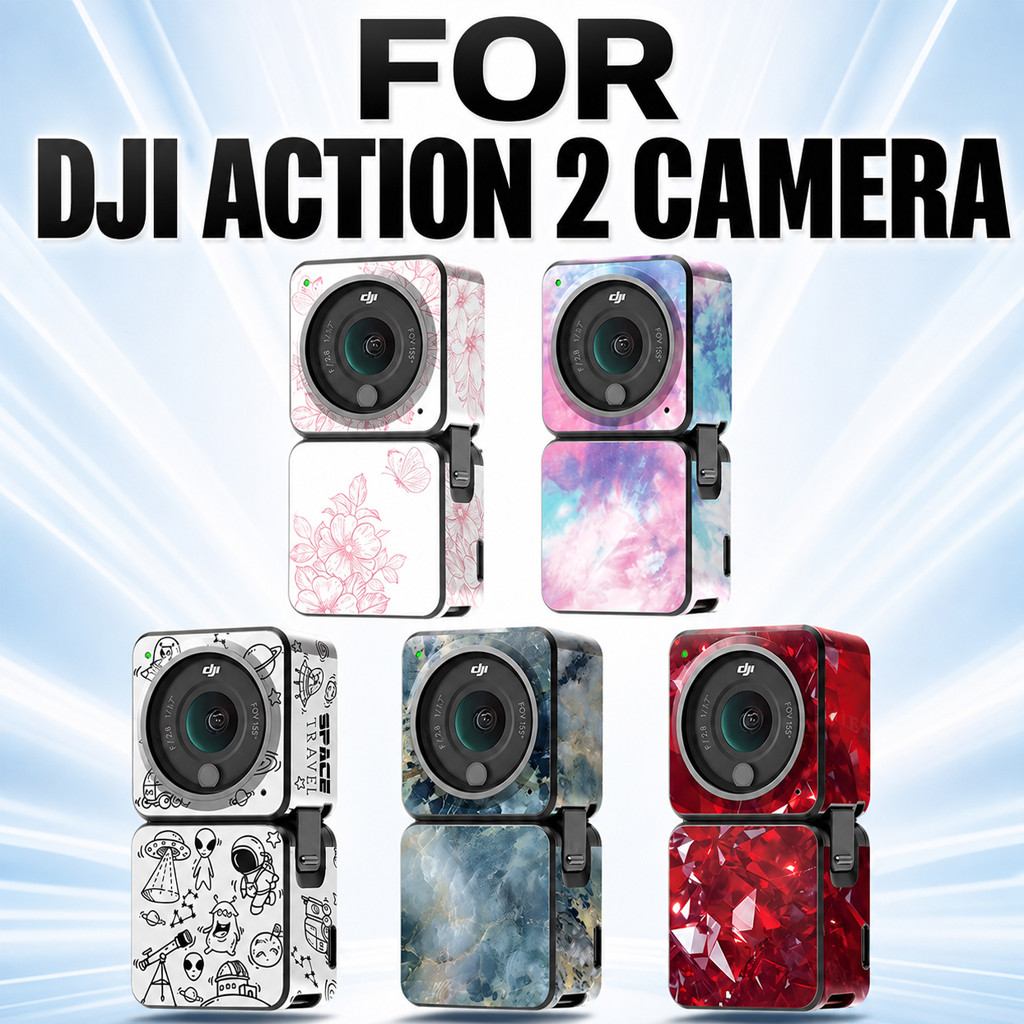 Miếng Dán Da Trang Trí Cho DJI Action 2 Camera Chống Trầy Xước Vinyl Bọc Decal Bảo Vệ Cho Cũ DJI Act