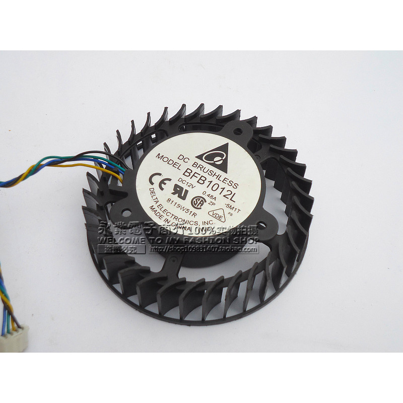 Delta BFB1012L 12V 0.48A Zotai N8800 8600GT Card Đồ Họa Turbo 4 Dòng Điều Chỉnh Tốc Độ Quạt