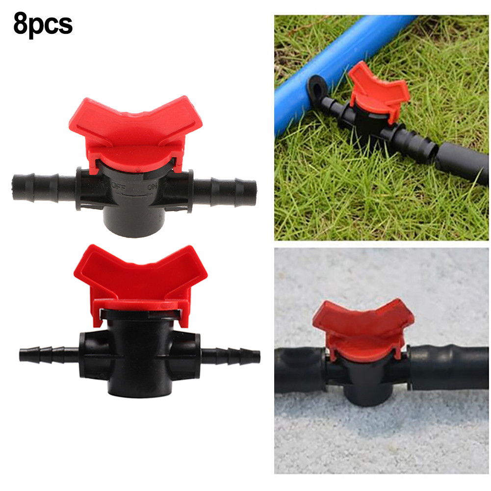 [NISO]8Pcs Garden Hose Faucet Irrigation Water Valve Micro Pipe Drip System Tools