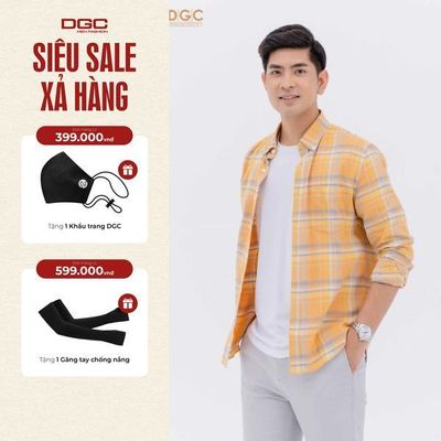 Áo sơ mi dài tay nam DGC Dáng suông Regular, Vải thoáng mát thấm hút mồ hôi tốt - SASDBC28M