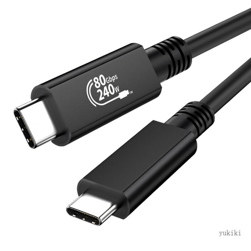 Cáp dữ liệu Kiki Type C với cáp chuyển nguồn USB C 80Gbps 240W