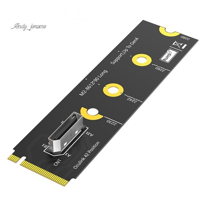 M.2 NVME M Key to Oculink SFF-8612 Thẻ mở rộng PCIE4.0 sang SFF-8612 4i Adapter cho U.2 SSD EGPU 223