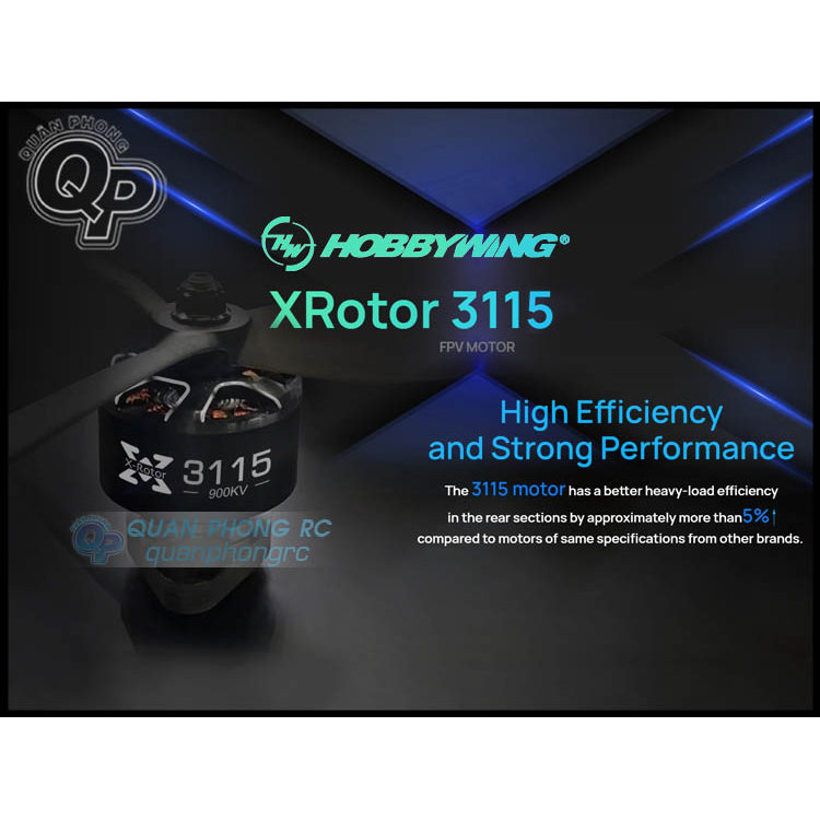 Hobbywing XRotor 3115 900KV Motor 30418007 (4-6S) Dành cho máy bay điều khiển