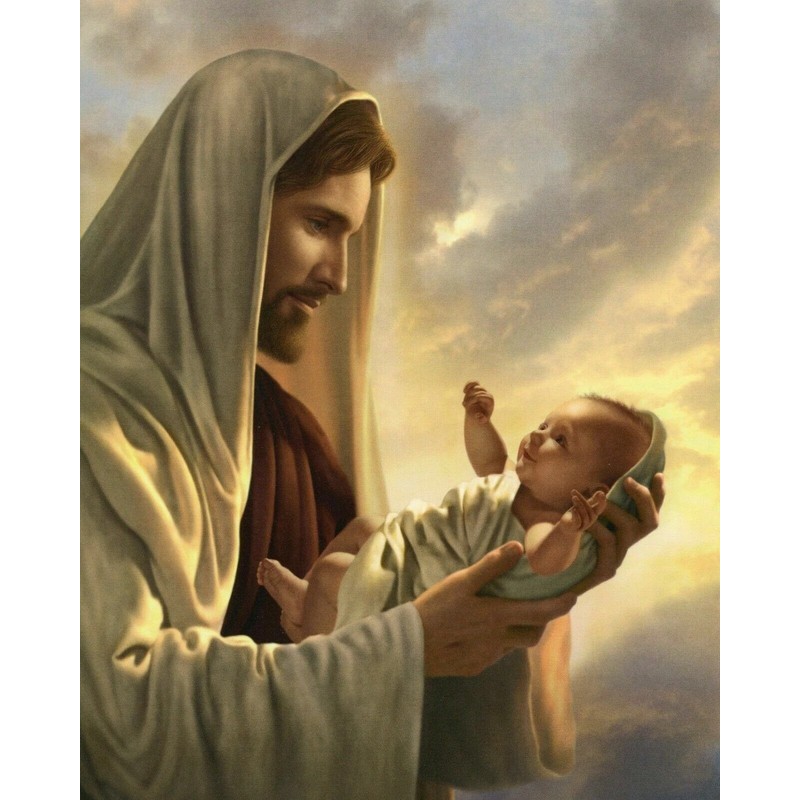 JESUS VỚI BÉ in poster Trang trí nội thất