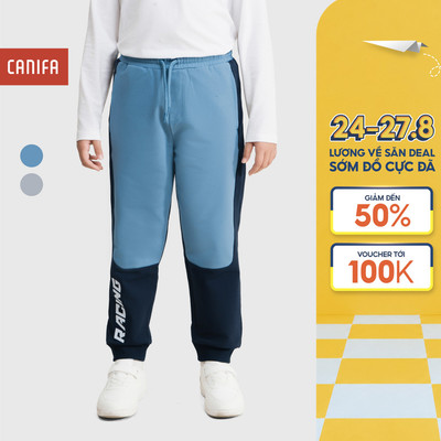 Quần nỉ bé trai CANIFA ống rộng cào lông mềm mịn phối màu 2BP25C002