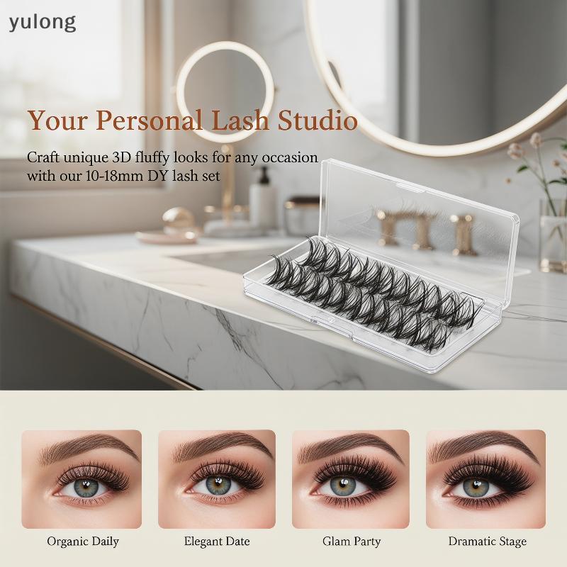 Fluffy Thi Lash Cụm DIY Nối Mi 200D 10-18MIX Hàng Mi Cá Nhân Nối Mi Cụm