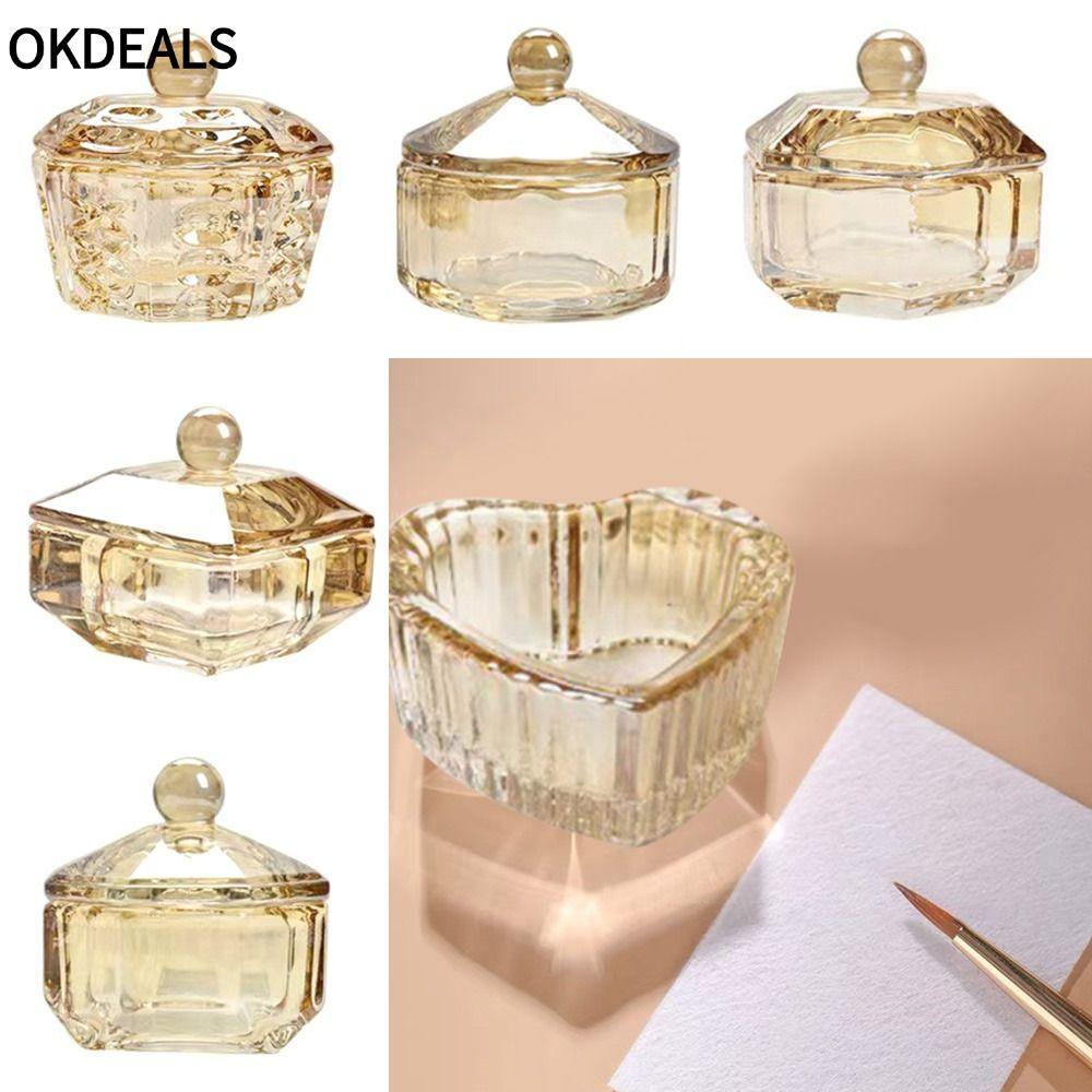 OKDEALS Liquid Powder Glass, Acrylic Universal Glass Dappen Dish, Phụ kiện Crystal Nail Supplies Hộp