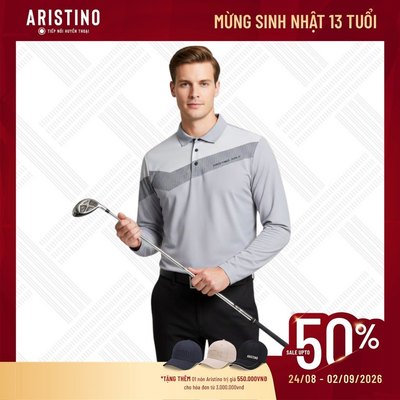 Áo polo thể thao nam Aristino Golf UV Protection SPF 50+ kháng tia UV 98% ALPG24W2