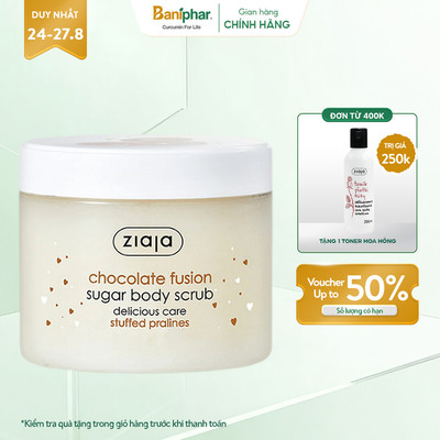 Đường tẩy tế bào chết toàn thân Ziaja mềm mịn da hương Sô cô la 300ml