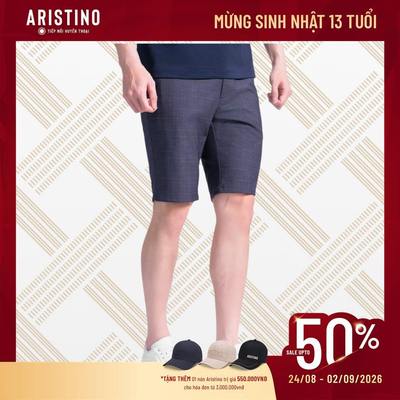 Quần Short Âu Nam Aristino Regular Fit suông rộng vừa phải co giãn ASO102AS3