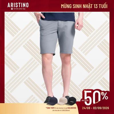 Quần Short Âu Kẻ Nam Aristino Regular Fit ASO061AS3